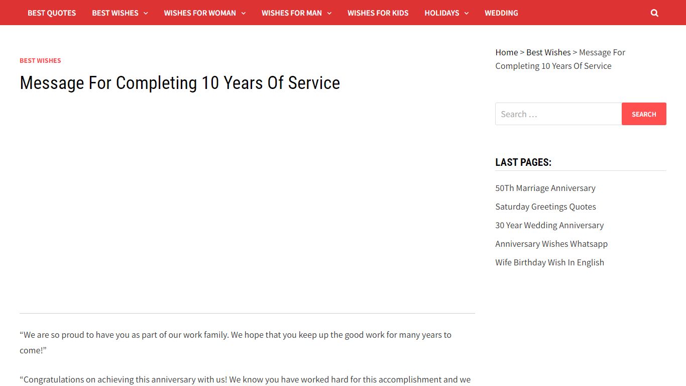 Message For Completing 10 Years Of Service: Best Wishes Always